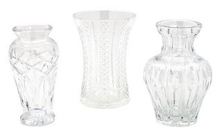 Three Waterford Crystal Table Articles Height of tallest 6 7/8 inches.