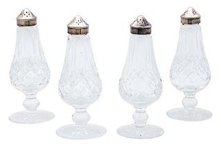 Two Pairs of Waterford Crystal Salt and Peppers Height 6 1/4 inches.