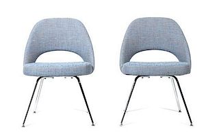 Two Executive Armless Chairs Height 31 inches.