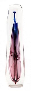 An American Studio Art Glass Sculpture Height 13 inches.