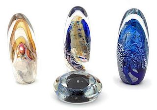 A Collection of American Studio Art Glass Articles Height of tallest 6 inches.