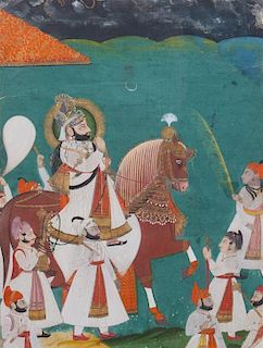 An Indian Painting on Paper Visible: 12 1/4 x 9 1/4 inches.