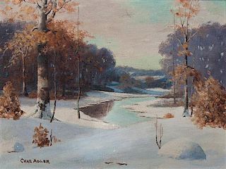 Chas Adler, (20th century), Winter Landscape
