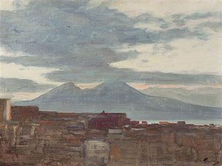 Frederick Judd Waugh, (American, 1861-1940), Vesuvius at Dawn from Naples