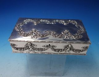 Cupid by Howard Sterling Silver Cigar Box Cupids Swags of Flowers #1369B 