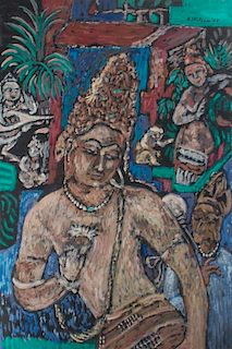 Evelyn Metzger Ajanta & Ellora Caves Icons Oil On Panel
