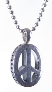 Sterling Lagos Peace Sign Pendant