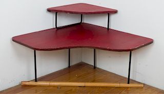 Ritts Co." Wroughtan" Two-Tier Corner Table
