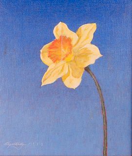 Lloyd Kelly Acrylic on Canvas Of Daffodil