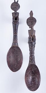 Ivory Coast Baule Ceremonial Spoons Pair