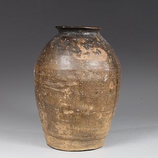 Antique Korean Glazed Ceramic Jar