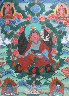 Framed Sino-Tibetan Thangka