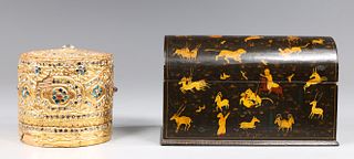 Group of Two Lacquer Boxes, India, Burma