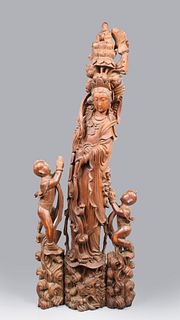 Chinese Carved Guanyin Statue