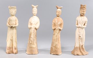 Group of Four Chinese Glazed Standing Figures