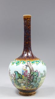 Fine & Unusual Chinese Enameled Porcelain Bottle Vase