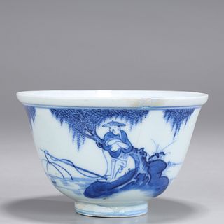 Chinese Blue & White Porcelain Cup