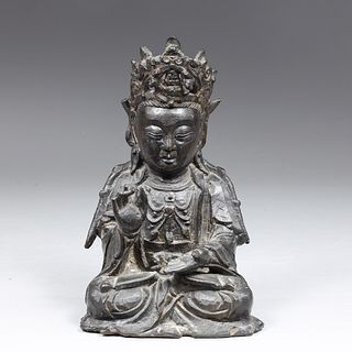 Chinese Ming Dynasty Bronze Seated Figure