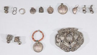 Group of Fourteen Vintage Chinese  Metalwork Pendants