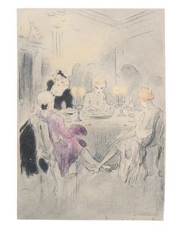 Watercolor Etching Louis Icart (French 1888-1950)