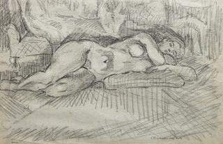 Pastel/Paper R.F. S. Nude Portrait c. 1939