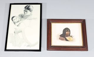Group of Two Native American Portraits