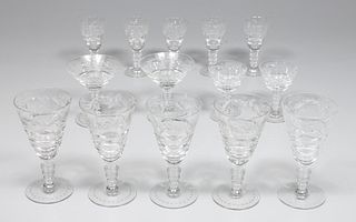 Group of Thirty Two Hawkes Le Moderne Crystal Stemware