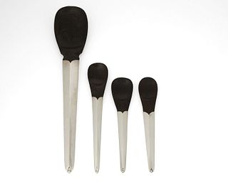 A group of William Spratling sterling silver and ebony spoons