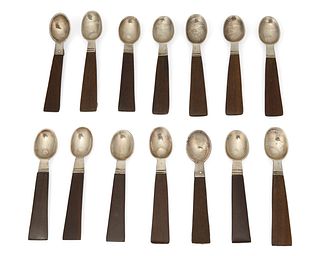 A set of William Spratling rosewood demitasse spoons