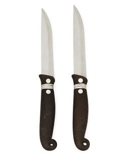 Two William Spratling "Disco" sterling silver steak knives