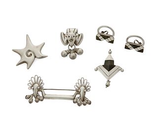 A group of William Spratling sterling silver jewelry