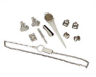 A group of William Spratling gentleman's silver jewelry