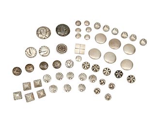 A large group of William Spratling silver buttons