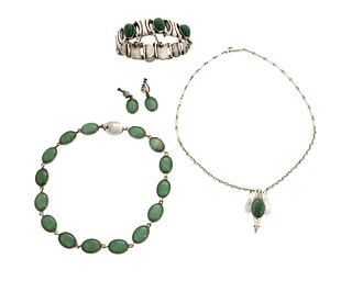A group of Antonio Pineda silver and hardstone jewelry
