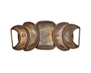 A Hector Aguilar silver and copper "Armadillo" belt