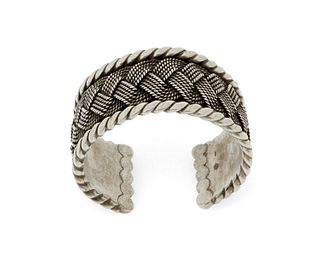 A Hector Aguilar sterling silver cuff bracelet