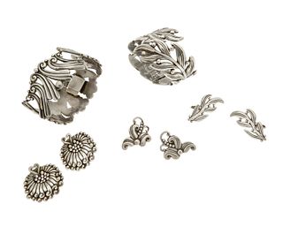 A group of Margot de Taxco sterling silver jewelry