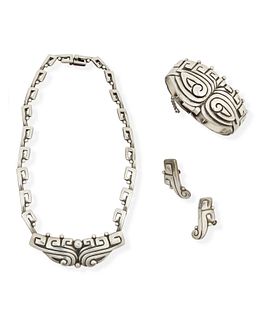 A group of Margot de Taxco sterling silver jewelry