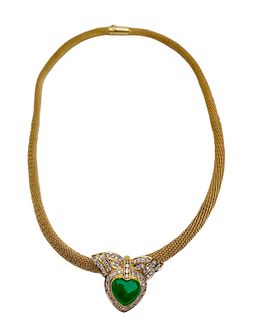 Jade And Diamond Necklace