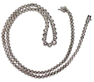 A Diamond Straight line Necklace