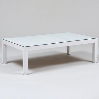 White Painted Wood Low Table