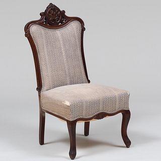 Late Victorian Carved Mahogany Side Chair