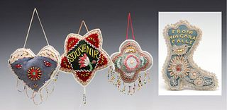 A COLLECTION OF VICTORIAN IROQUOIS BEADED SOUVENIRS