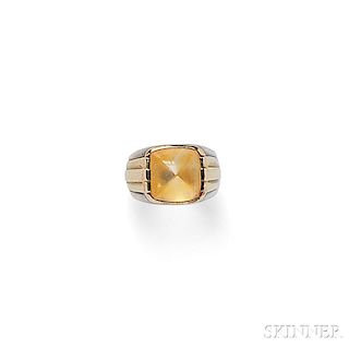 Sterling Silver, 18kt Gold, and Citrine Ring, Hermes