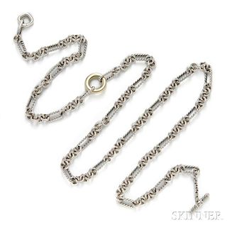 Sterling Silver and 18kt Gold "Figaro" Chain, David Yurman