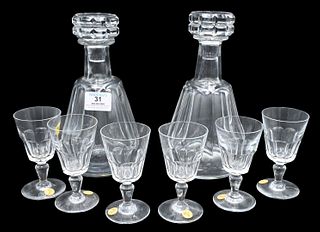 Eight Piece Baccarat Crystal Group