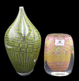 Two Mossman by Heron Glass Vases