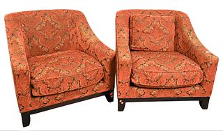 Pair of Baker Upholstered Club Chairs