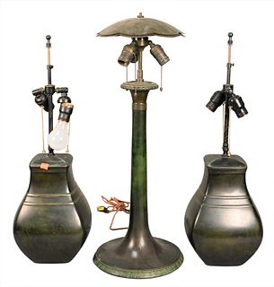 Three Bronze Table Lamps