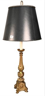 Large Bronze Candlestick Lamp